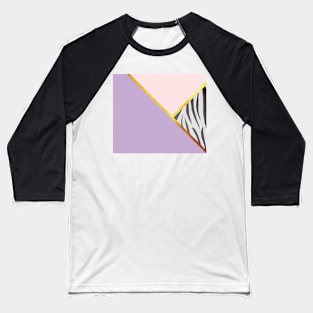 Abstract zebra print, color blocking lila Baseball T-Shirt